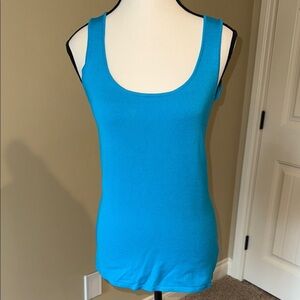 Le Chateau Blue Fitted Sleeveless Tank Top